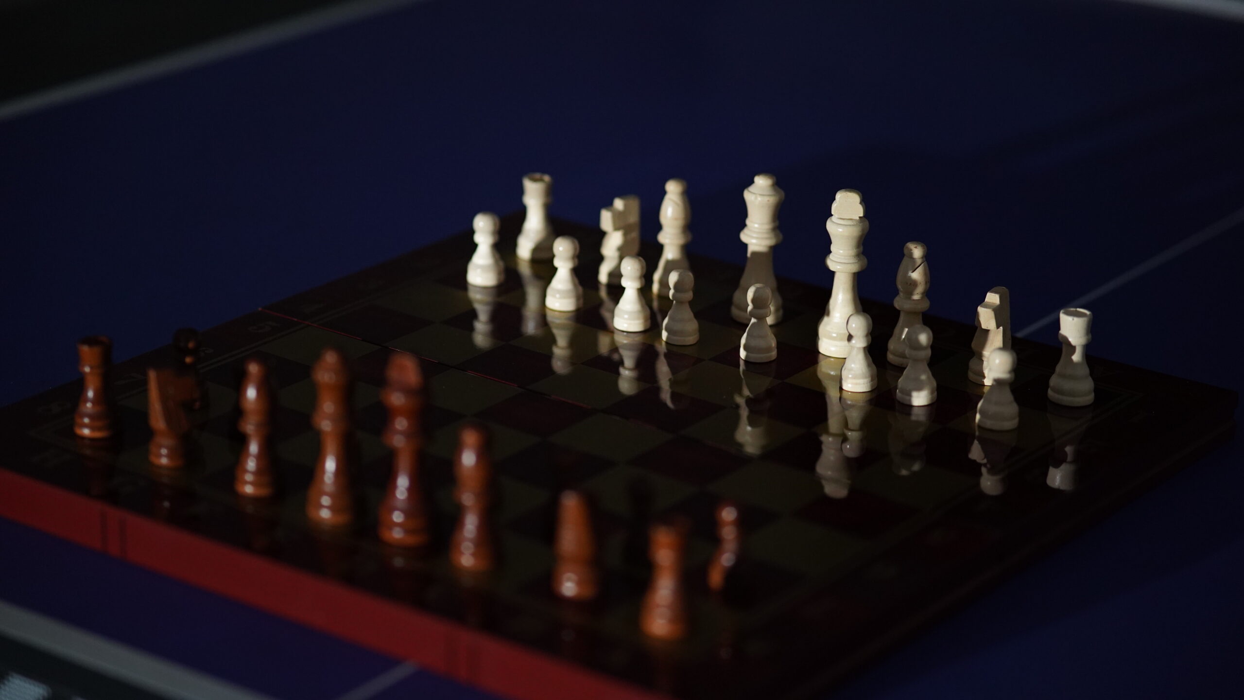 Chess board set up at Neel potro resort indoor games area